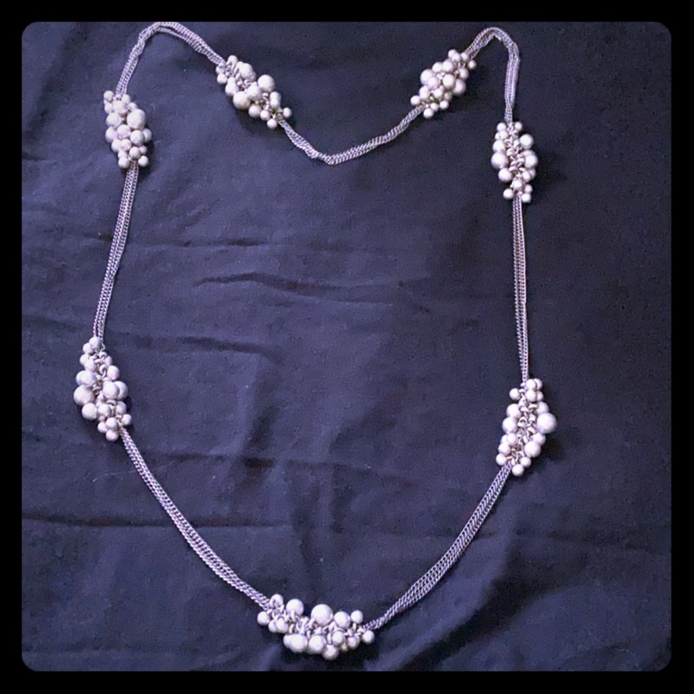 Silver necklace with cluster detail